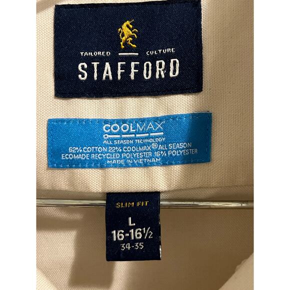 Stafford Slim Fit Oxford Shirt in Off White - Picture 3 of 6